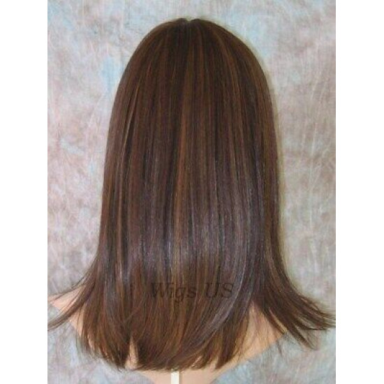 MISSY | Medium Wig Dark Brown Strawberry Straight Page Style Bangs HEAT OK 