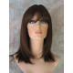 MISSY | Medium Wig Dark Brown Strawberry Straight Page Style Bangs HEAT OK 