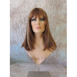 LOLITA | Medium Auburn Mix Long Wig Trendy Bob Skin Center Part 