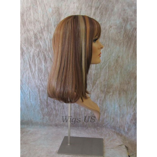 LOLITA | Medium Auburn Mix Long Wig Trendy Bob Skin Center Part 
