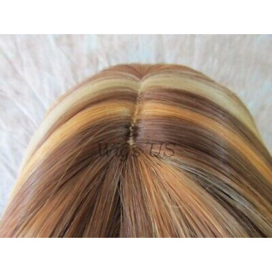 LOLITA | Medium Auburn Mix Long Wig Trendy Bob Skin Center Part 