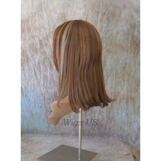 LOLITA | Medium Auburn Mix Long Wig Trendy Bob Skin Center Part 
