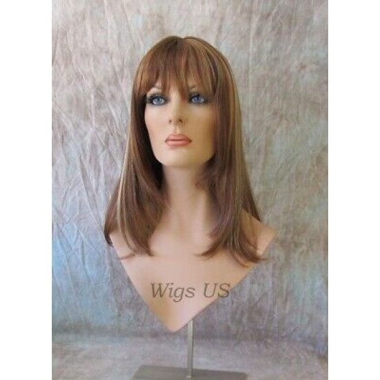 LOLITA | Medium Auburn Mix Long Wig Trendy Bob Skin Center Part 