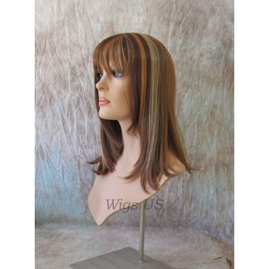 LOLITA | Medium Auburn Mix Long Wig Trendy Bob Skin Center Part 