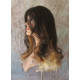 ELLA | Medium Brown Mix Lighter Wig Gentle Curl at End Center Skin Part