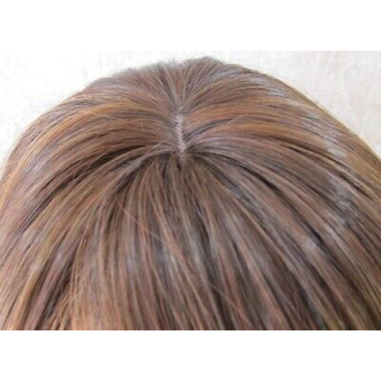 CALA | Auburn Mix Long Wig Heat OK 24" Layers Waves Bangs Skin Part 