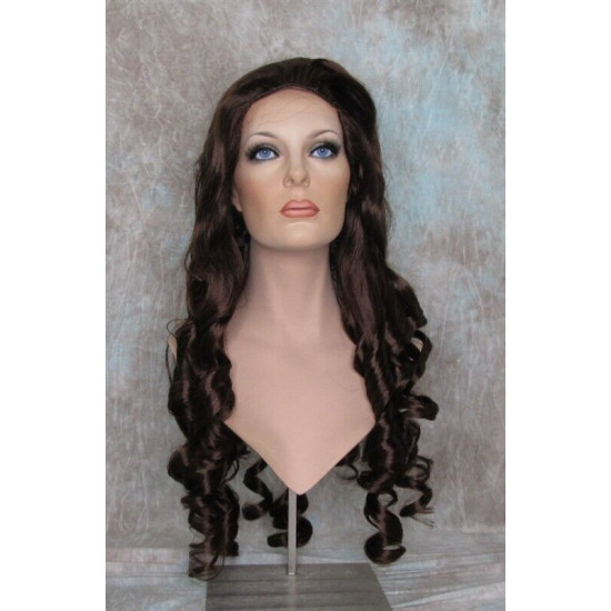 NAOMI | Dark Auburn Red Spiral Curls Long Wig Skin Top 