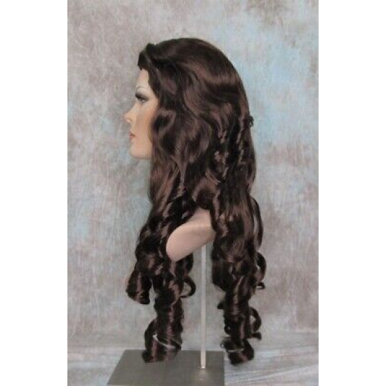 NAOMI | Dark Auburn Red Spiral Curls Long Wig Skin Top 