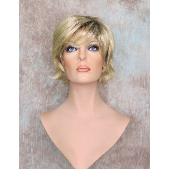 SWANNA | Champagne Rooted Short Wig Shorter Full Body Layers Bangs 