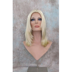 CAMERON | Light Blonde Medium Wig Face Frame Skin Top Center Part 
