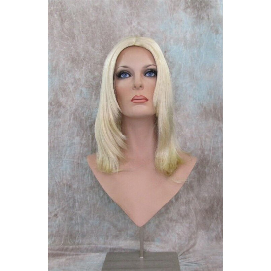 CAMERON | Light Blonde Medium Wig Face Frame Skin Top Center Part 