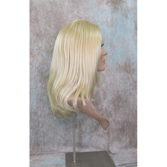 CAMERON | Light Blonde Medium Wig Face Frame Skin Top Center Part 