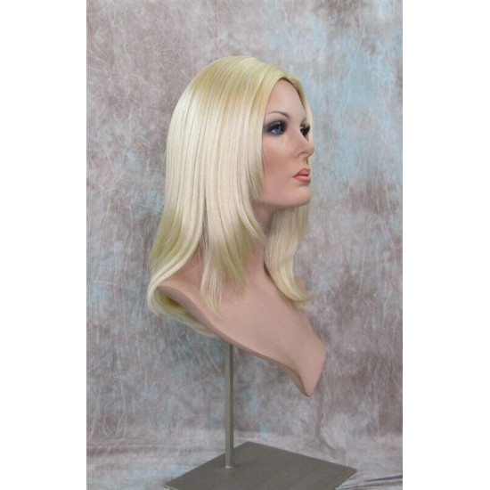 CAMERON | Light Blonde Medium Wig Face Frame Skin Top Center Part 