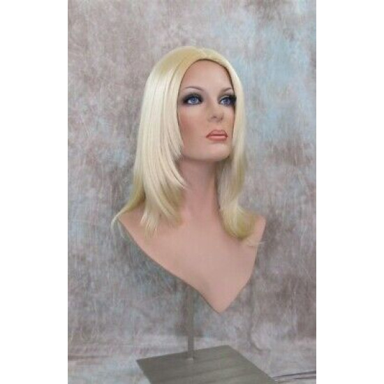 CAMERON | Light Blonde Medium Wig Face Frame Skin Top Center Part 