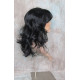 SHANIA | Jet Black Long Soft Waves Wig Bangs Side Part 17" 