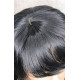 SHANIA | Jet Black Long Soft Waves Wig Bangs Side Part 17" 