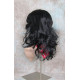 SHANIA | Jet Black Long Soft Waves Wig Bangs Side Part 17" 