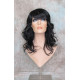 SHANIA | Jet Black Long Soft Waves Wig Bangs Side Part 17" 