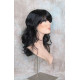 SHANIA | Jet Black Long Soft Waves Wig Bangs Side Part 17" 