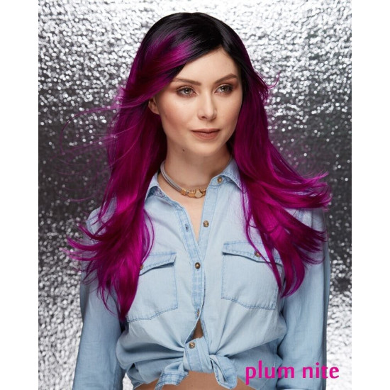 HIPSTER | Purple Dark Roots Long Wig Layers Heat OK Plum Nite