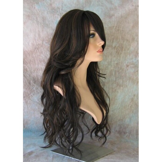 CALA | Natural or Jet Black Long Wig Layers Gentle Waves Skin Part 24" HEAT OK 