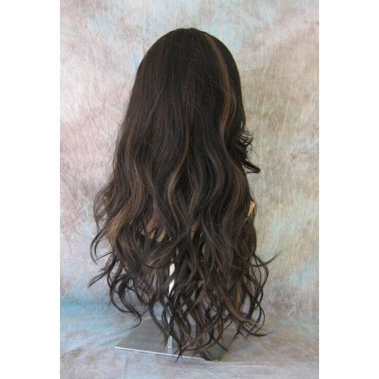 CALA | Natural or Jet Black Long Wig Layers Gentle Waves Skin Part 24" HEAT OK 