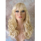 CARLOTTA | Light Blonde Long Wig Soft Waves Center Part Bangs 22" 