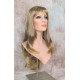 DORY | Brown Golden Tips Long Wig Layers Center Skin Part Bangs 26" 