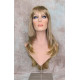 DORY | Brown Golden Tips Long Wig Layers Center Skin Part Bangs 26" 