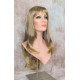 DORY | Brown Golden Tips Long Wig Layers Center Skin Part Bangs 26" 
