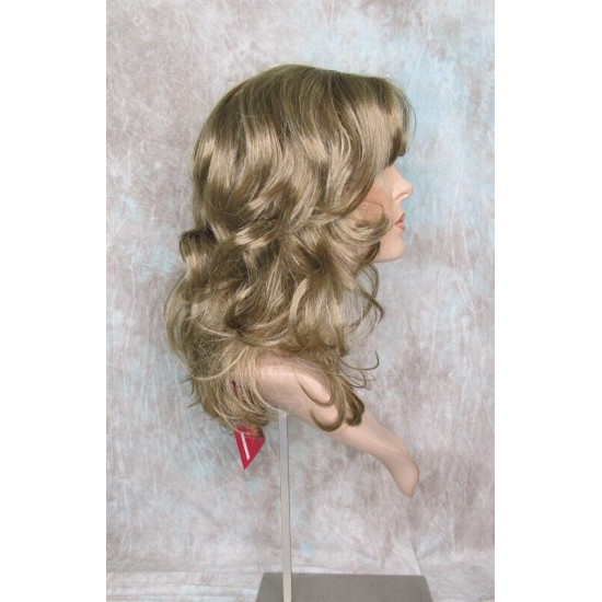 SHANIA | Medium Blonde Long Soft Waves Wig Bangs Side Part 17" 
