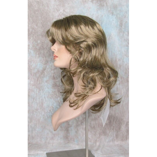 SHANIA | Medium Blonde Long Soft Waves Wig Bangs Side Part 17" 