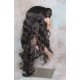 OLIVIA | Dark Brown Long Wig Long Curls Skin Side Part Bangs 