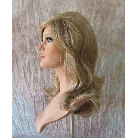 PAULINE | Light Brown Mix Long Wig Long Layered Shag Bangs 
