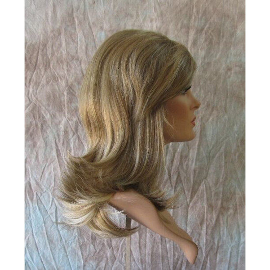 PAULINE | Light Brown Mix Long Wig Long Layered Shag Bangs 
