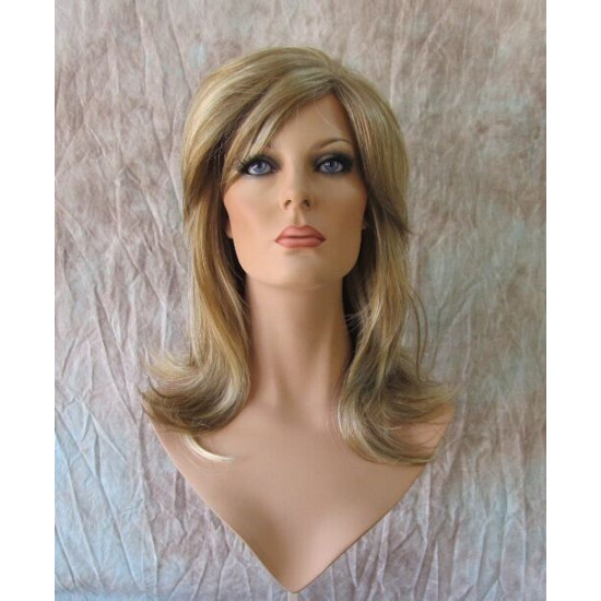 PAULINE | Light Brown Mix Long Wig Long Layered Shag Bangs 