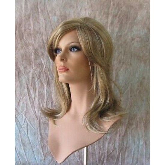 PAULINE | Light Brown Mix Long Wig Long Layered Shag Bangs 