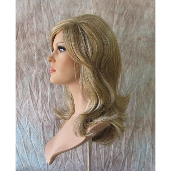 PAULINE | Light Brown Mix Long Wig Long Layered Shag Bangs 