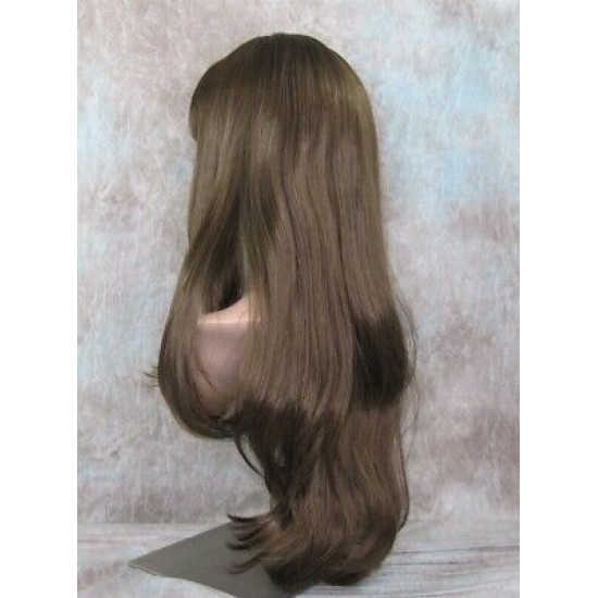 ROSEMARY | Medium Brown Long Layers Wig Full Bangs Skin Part 