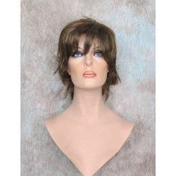 SWANNA | Med Brown Strawberry Short Wig Shorter Full Body Layers Bangs 