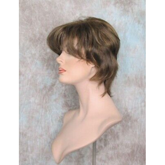 SWANNA | Med Brown Strawberry Short Wig Shorter Full Body Layers Bangs 