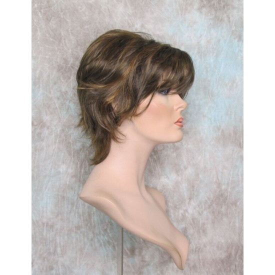 SWANNA | Med Brown Strawberry Short Wig Shorter Full Body Layers Bangs 