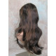 LINDA B | Darkest Brown Auburn Long Wig Layers Bangs Skin Part Gentle Waves 