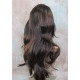 LINDA B | Darkest Brown Auburn Long Wig Layers Bangs Skin Part Gentle Waves 
