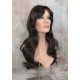 LINDA B | Darkest Brown Auburn Long Wig Layers Bangs Skin Part Gentle Waves 