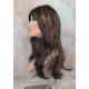LINDA B | Darkest Brown Auburn Long Wig Layers Bangs Skin Part Gentle Waves 