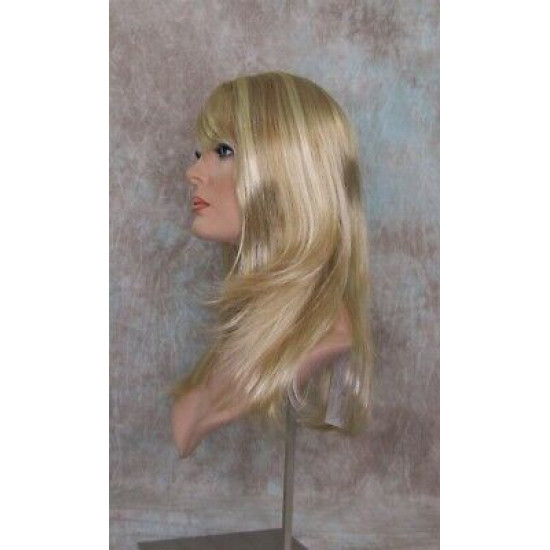ALICIA | Golden Blonde Mix Long Wig Layers Skin Part Bangs 