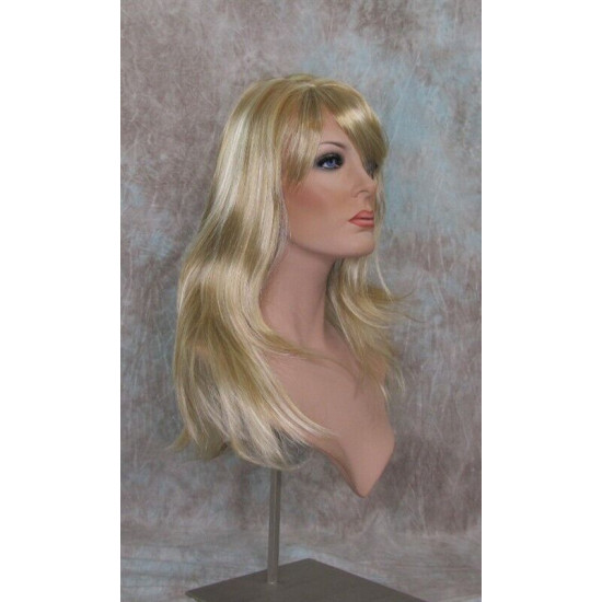 ALICIA | Golden Blonde Mix Long Wig Layers Skin Part Bangs 