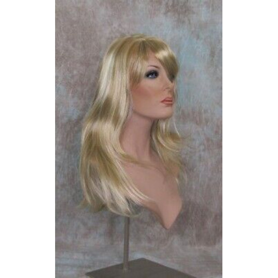 ALICIA | Golden Blonde Mix Long Wig Layers Skin Part Bangs 