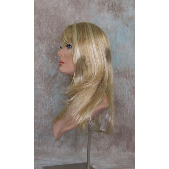 ALICIA | Golden Blonde Mix Long Wig Layers Skin Part Bangs 